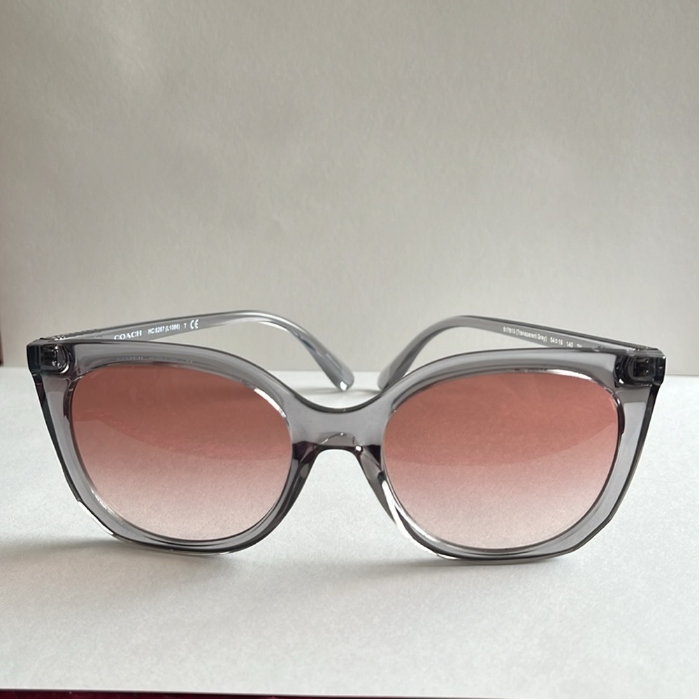 Coach Alexa Square Sunglasses Transparent Grey